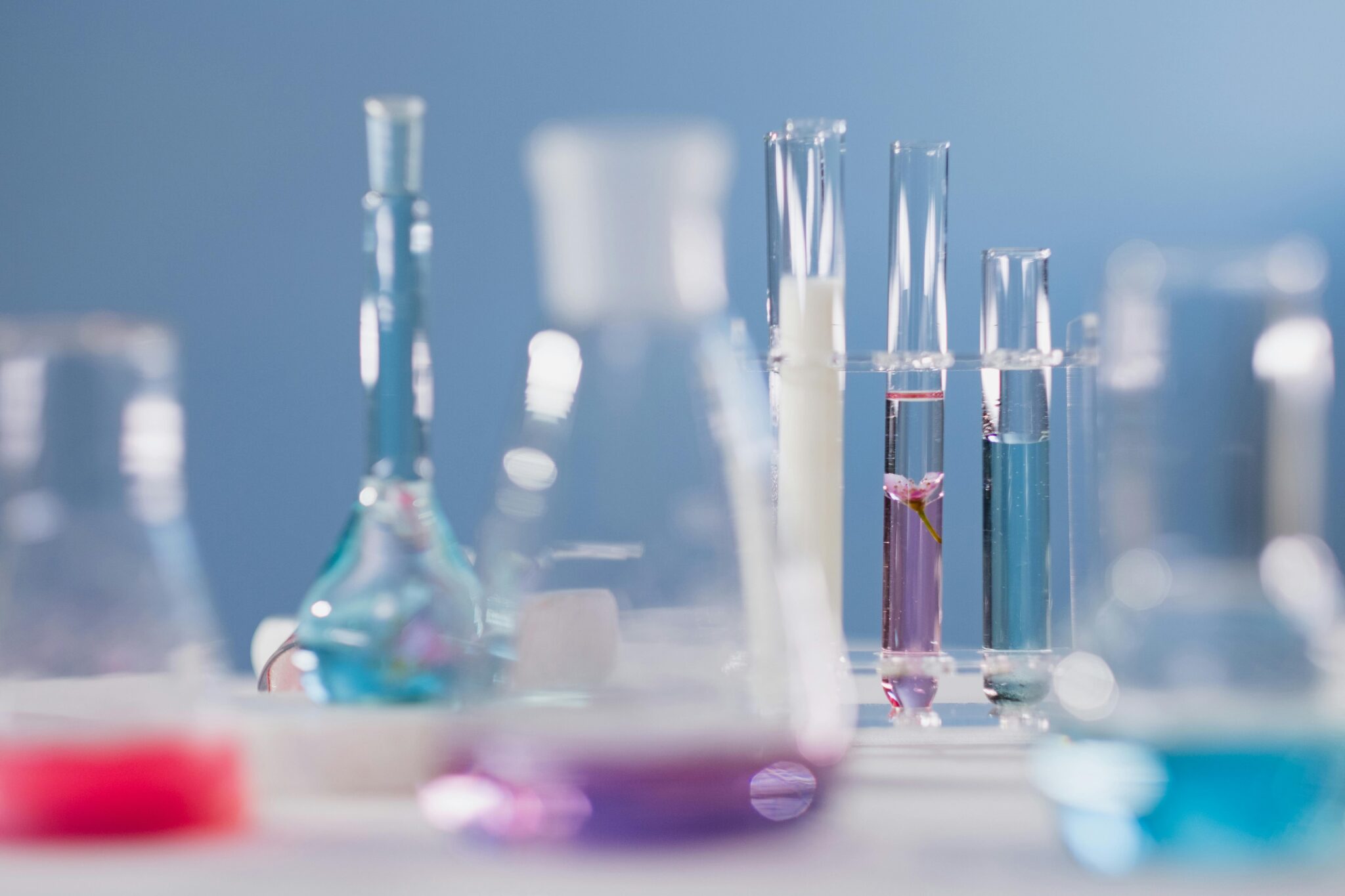 Vials and test tubes in a lab, Diagnostics Longevity High Coast